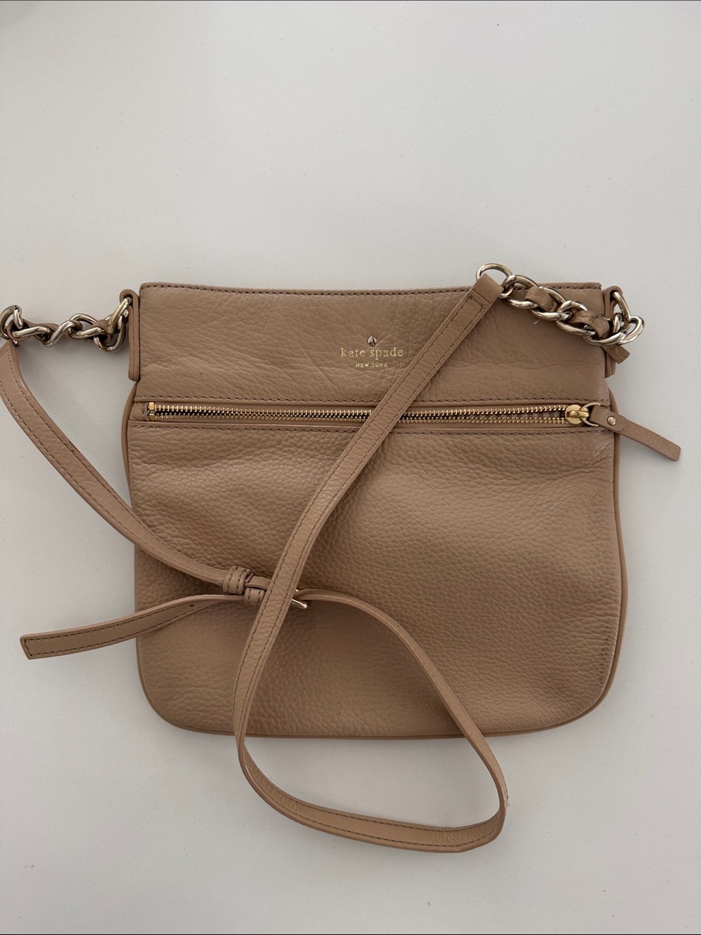 kate spade leather crossbody in taupe